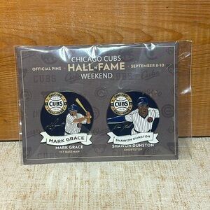 Collectible Mark Grace Shawon Dunston Chicago Cubs Hall Of Fame Pins